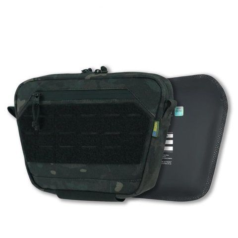 Сумка-напашник XL Kiborg з балістичним захистом 2 клас Militex Чорний Мультикам 82006-2-К фото