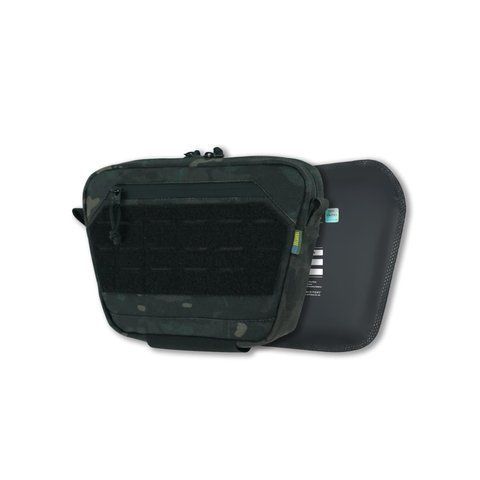 Сумка-напашник M Kiborg з балістичним пакетом 2 клас захисту PE Militex GU Сordura Black Multicam 4088-ЧМ фото