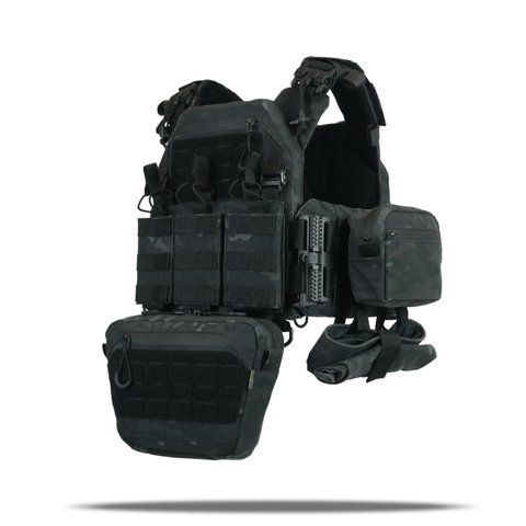 Комплект плитоноска Kiborg GU Gen.2 + 6 підсумків Чорний Мультикам 77002 фото