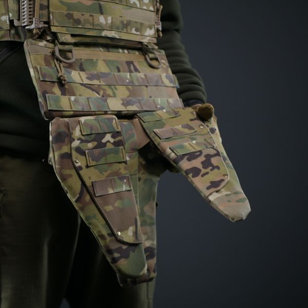 Захист паху (напашник) потрійний Kiborg з балістичним пакетом 1 клас захисту Militex Multicam 17004 фото